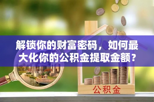 颍泉解锁你的财富密码，如何最大化你的公积金提取金额？