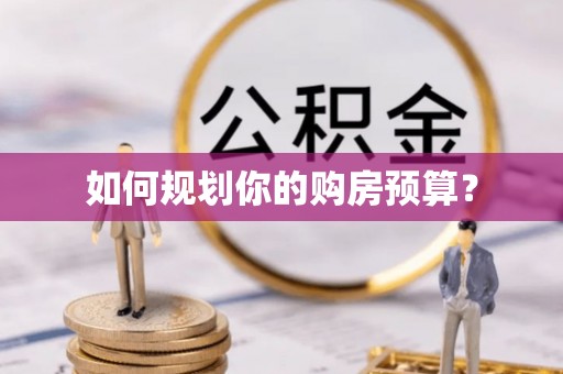 颍泉如何规划你的购房预算？